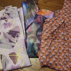 Lot Of 3 Athleta Girls Chit Chat Leggings 12-14